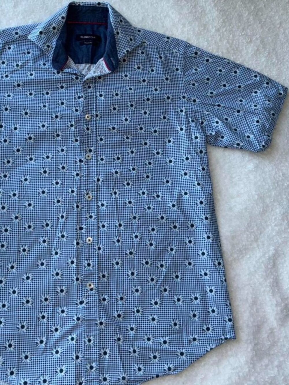 Bugatchi Men's Blue and Navy Shirt